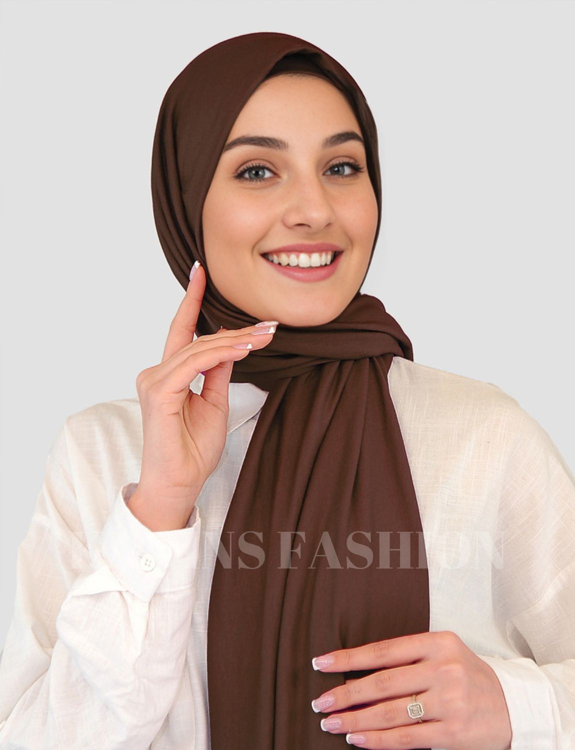 Jersey Hijab-Chokladbrun