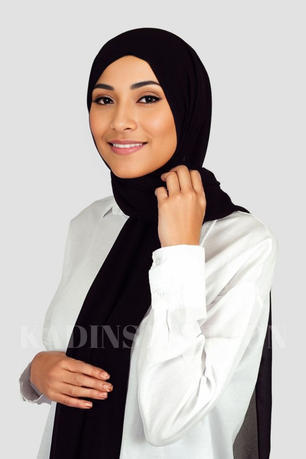 Chiffon Hijab-Svart