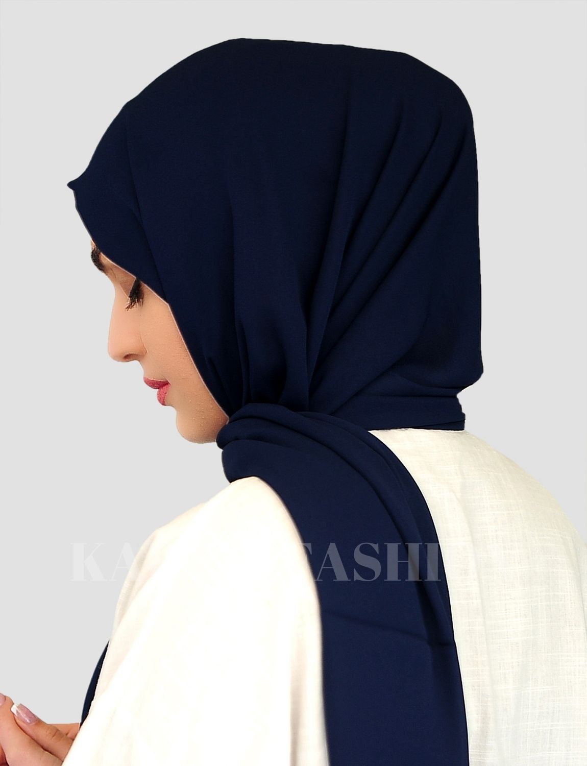 Deluxe chiffon Hijab-Midnattsblå