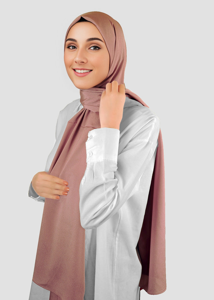 Crepe Georgette Hijab-Mörk Mauve